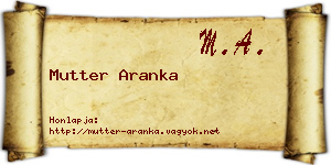 Mutter Aranka névjegykártya