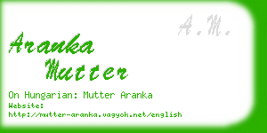 aranka mutter business card